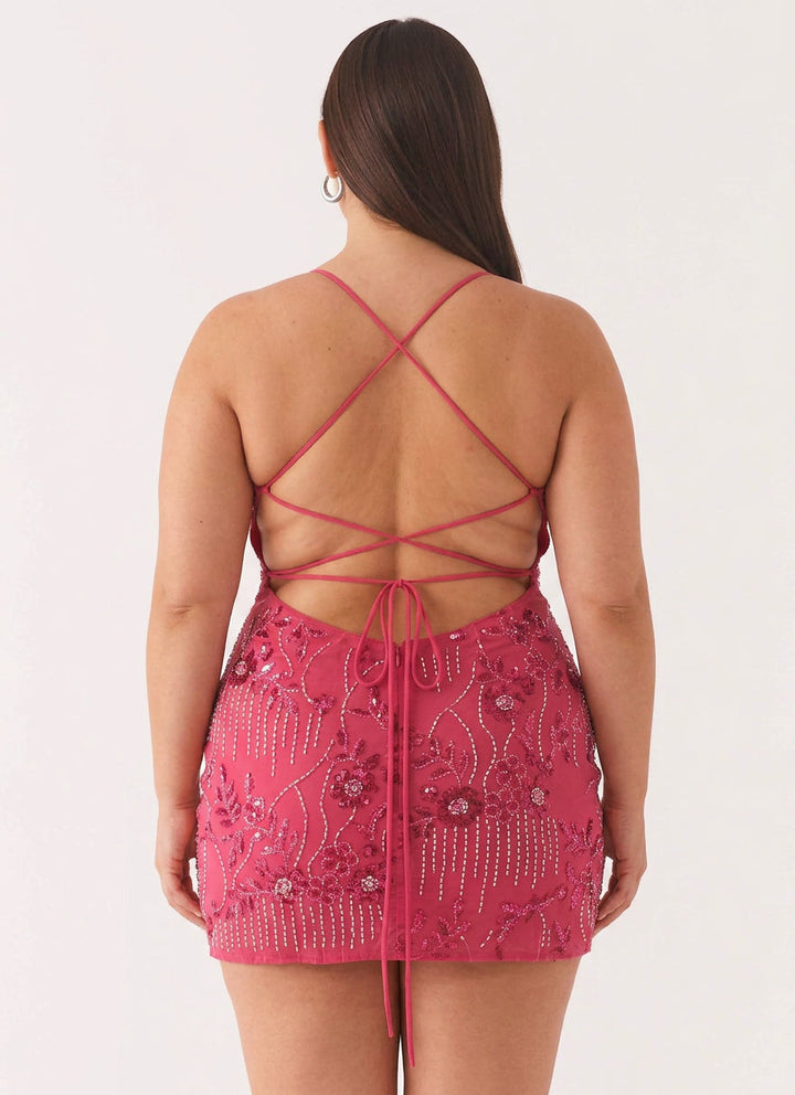 Honora - Sparkling Beaded Mini Dress