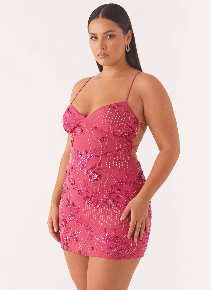 Honora - Sparkling Beaded Mini Dress