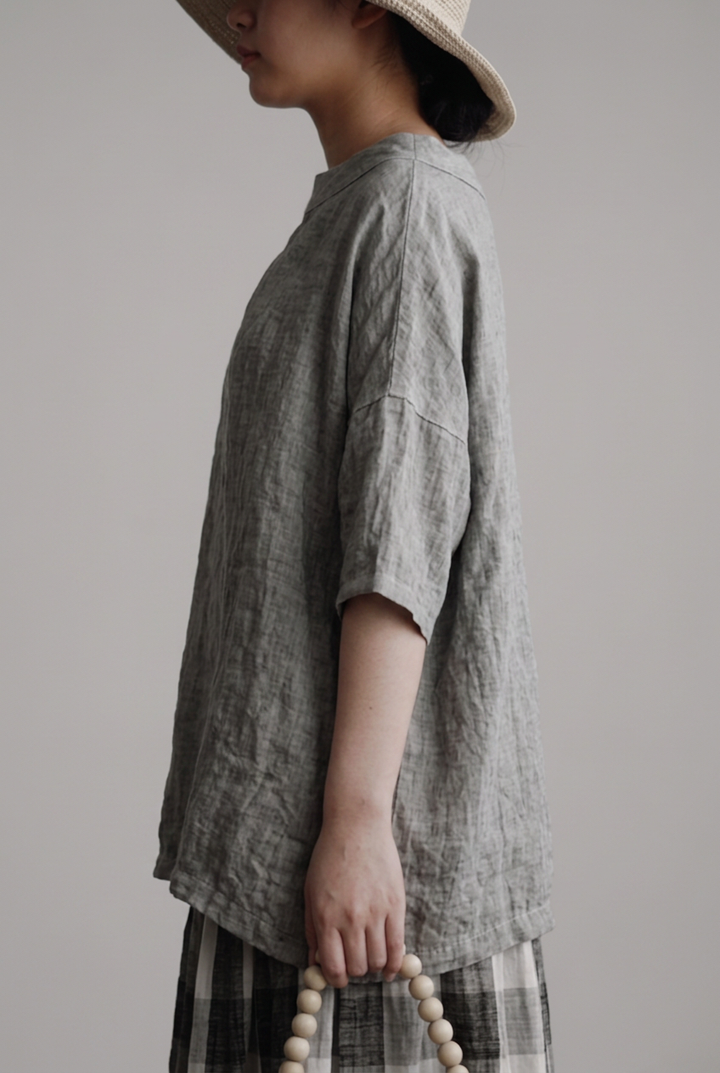 Viktoria┃Oversized vintage tunic with boat neck