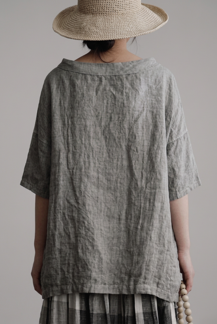 Viktoria┃Oversized vintage tunic with boat neck