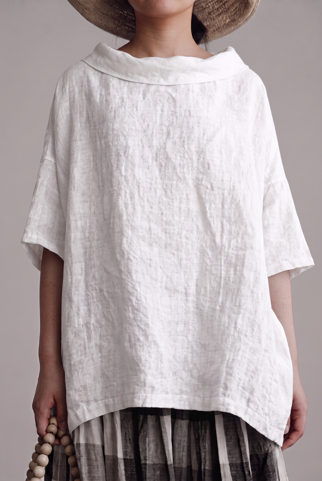 Viktoria┃Oversized vintage tunic with boat neck