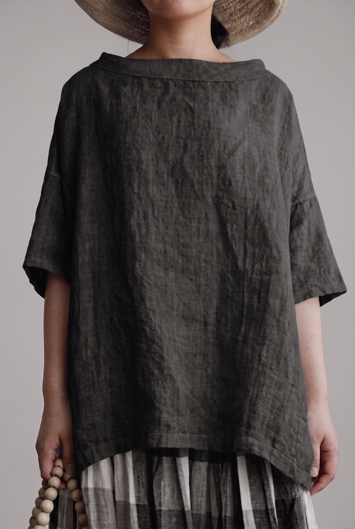 Viktoria┃Oversized vintage tunic with boat neck