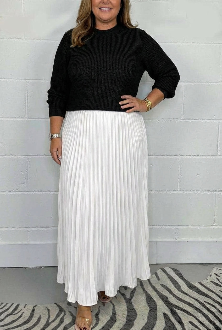 Esmé - Maxi dress with sweater and pleated skirt