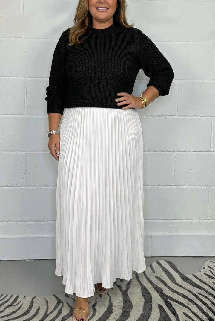 Esmé - Maxi dress with sweater and pleated skirt