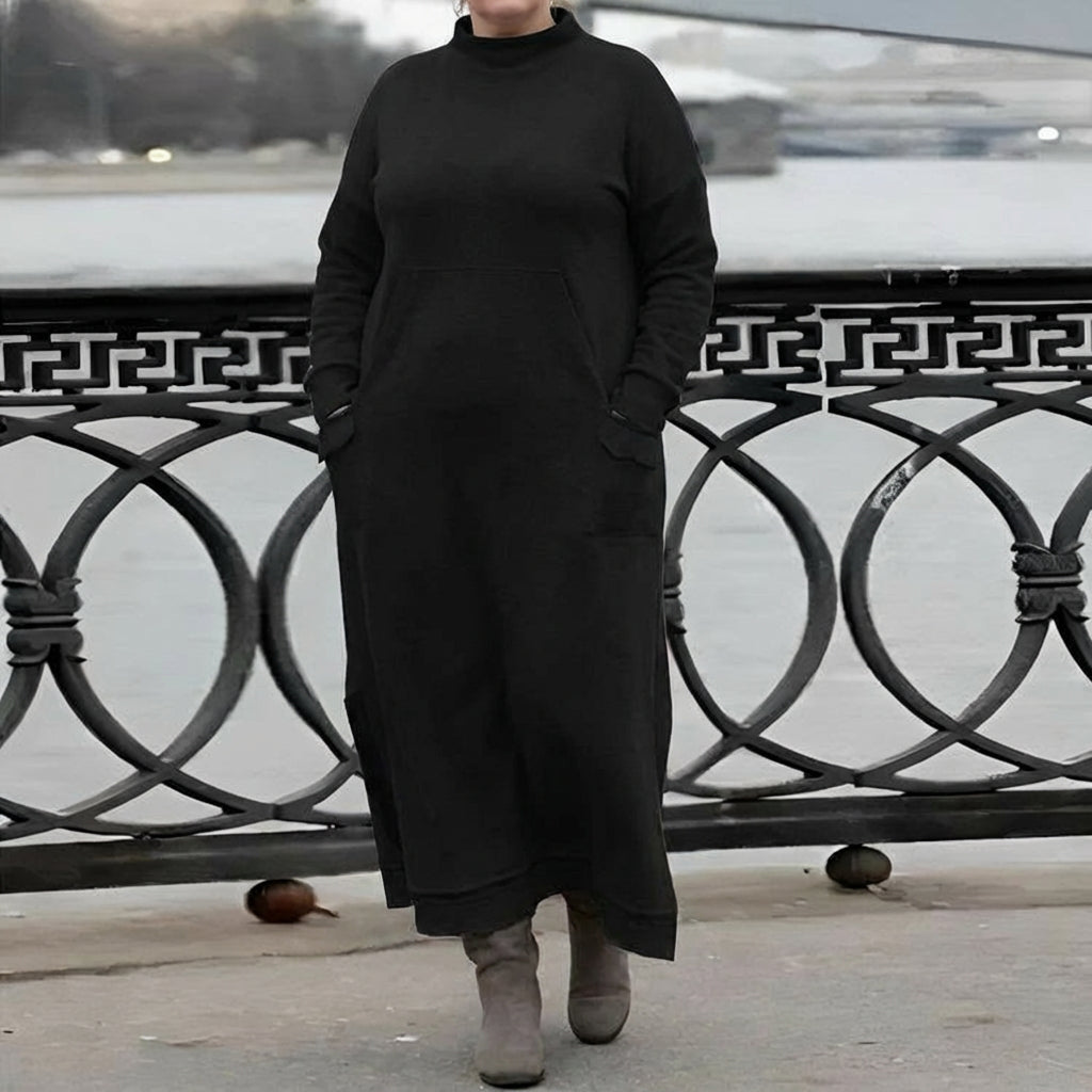 Hazel Knitted Maxi Dress – Cozy Long Sleeve Oversized Winter Dress