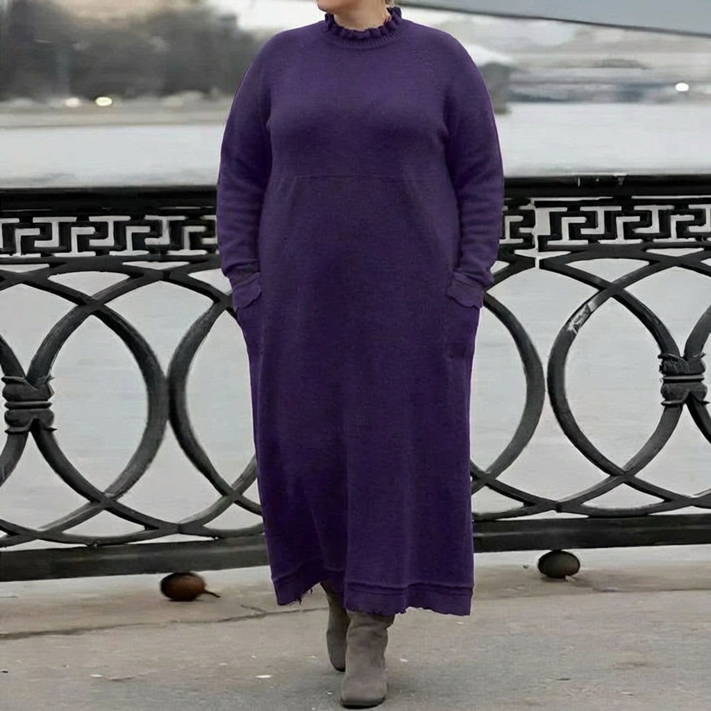 Hazel Knitted Maxi Dress – Cozy Long Sleeve Oversized Winter Dress