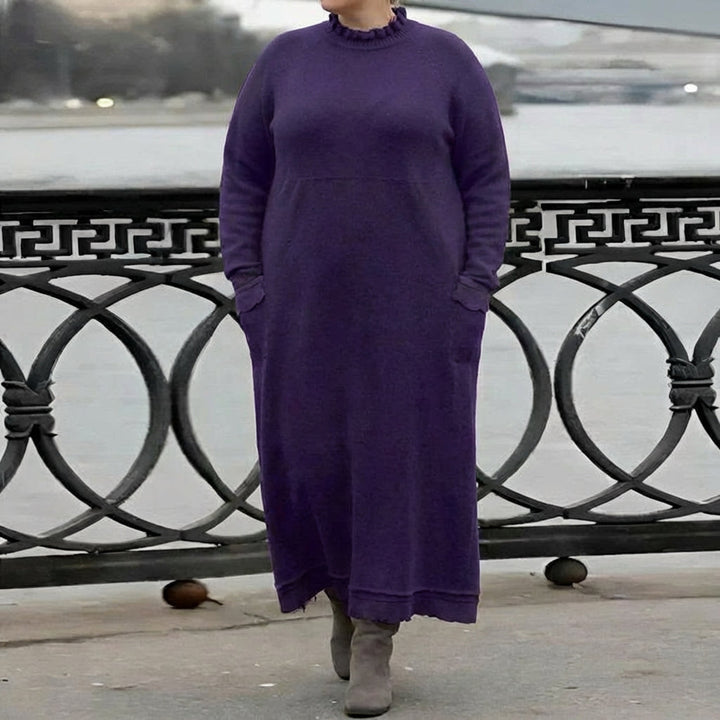 Hazel Knitted Maxi Dress – Cozy Long Sleeve Oversized Winter Dress