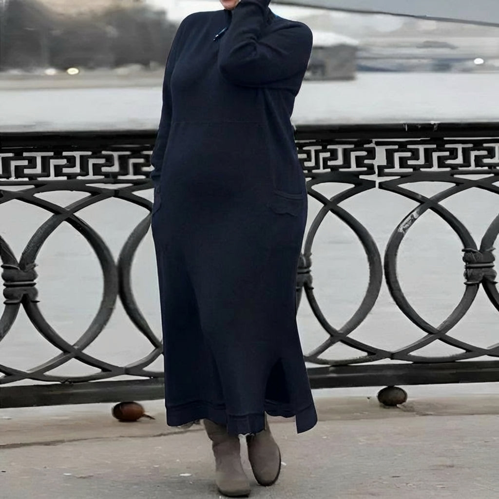 Hazel Knitted Maxi Dress – Cozy Long Sleeve Oversized Winter Dress