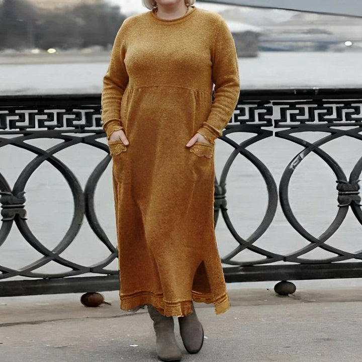 Hazel Knitted Maxi Dress – Cozy Long Sleeve Oversized Winter Dress