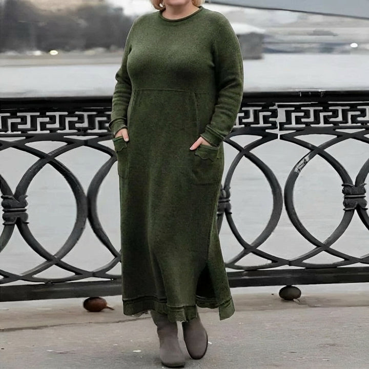 Hazel Knitted Maxi Dress – Cozy Long Sleeve Oversized Winter Dress