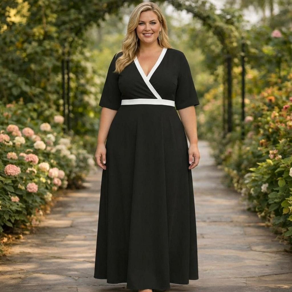 Ondine | Classic Contrast Maxi Dress
