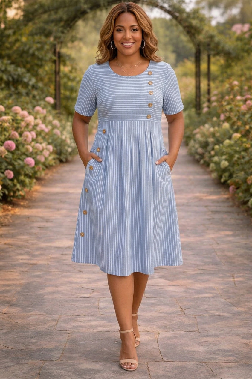 Rui Striped Midi Dress