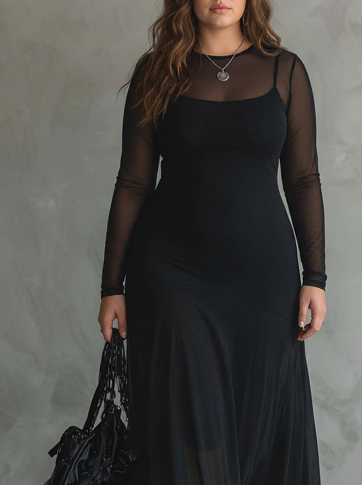 OPALINE | LOOSE-FIT TULLE MAXI DRESS