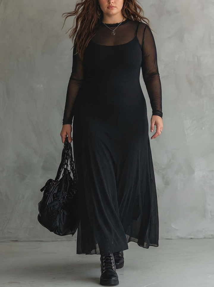 OPALINE | LOOSE-FIT TULLE MAXI DRESS