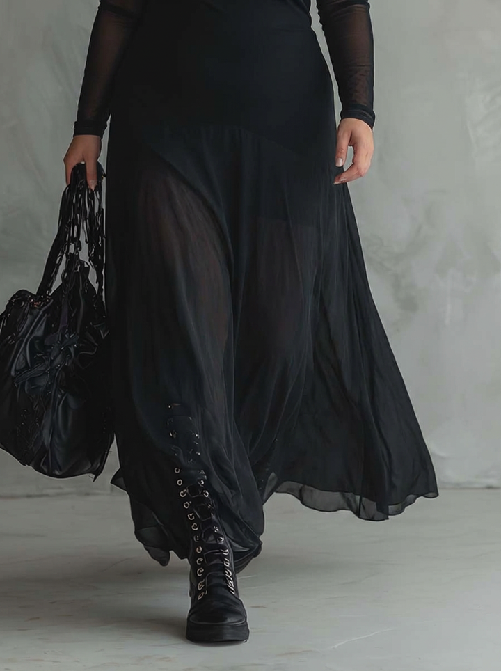 OPALINE | LOOSE-FIT TULLE MAXI DRESS