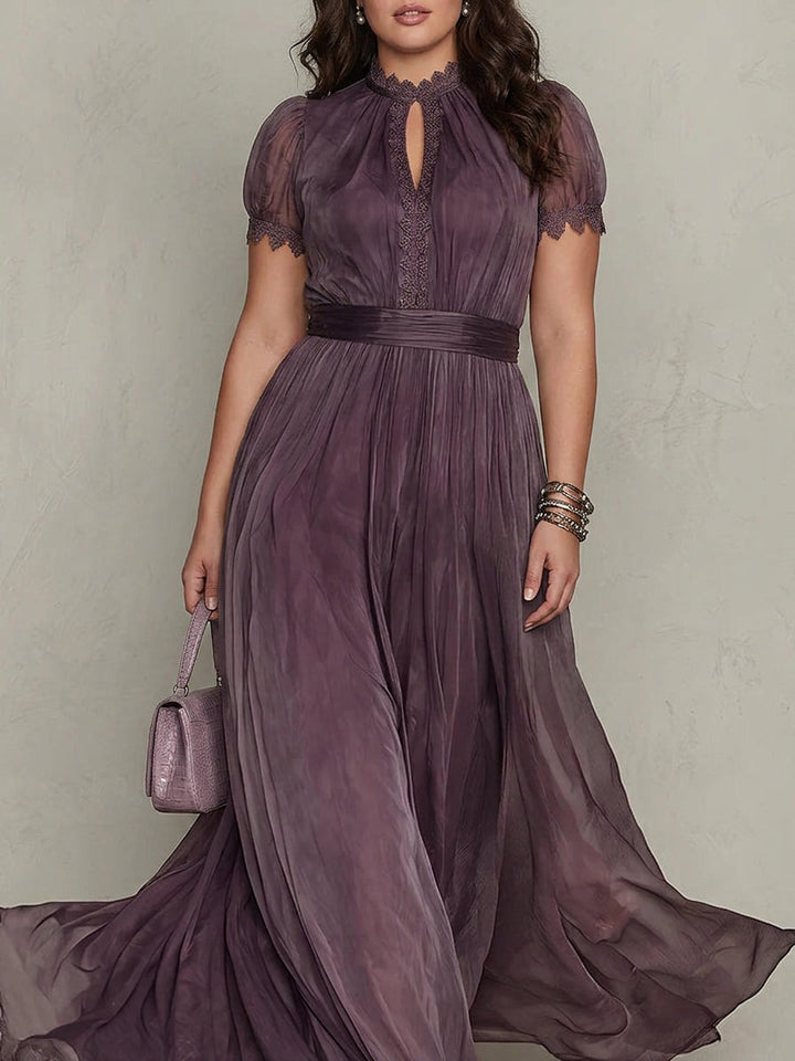 Aveline | Vintage Elegant Chiffon Maxi Dress