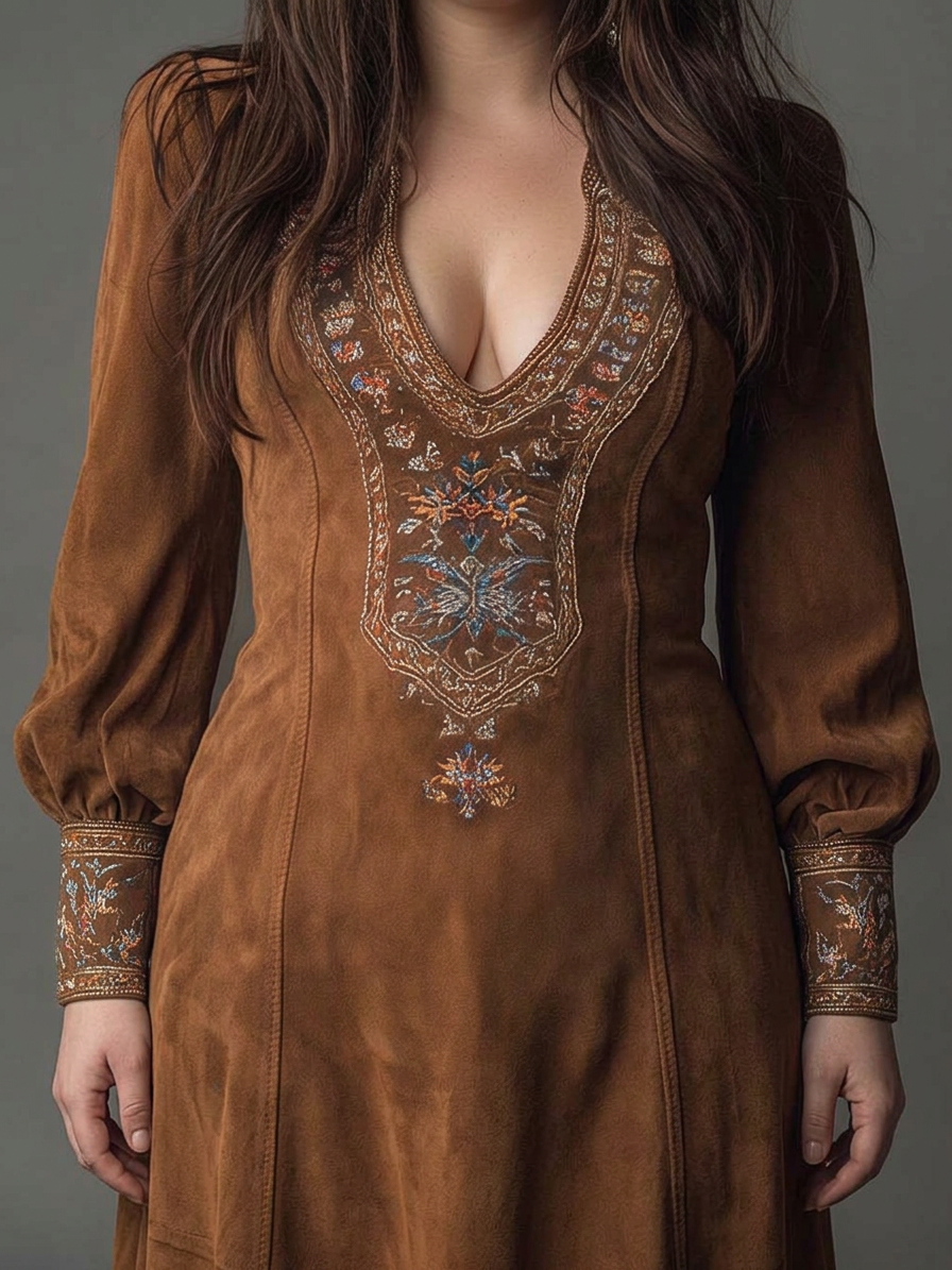 Lucienne – Suede-Effect Short Dress