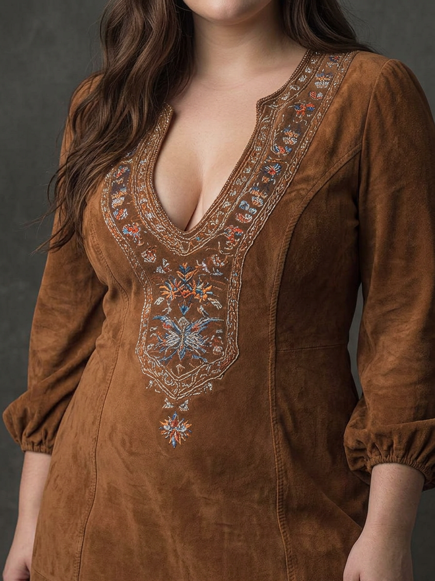 Lucienne – Suede-Effect Short Dress