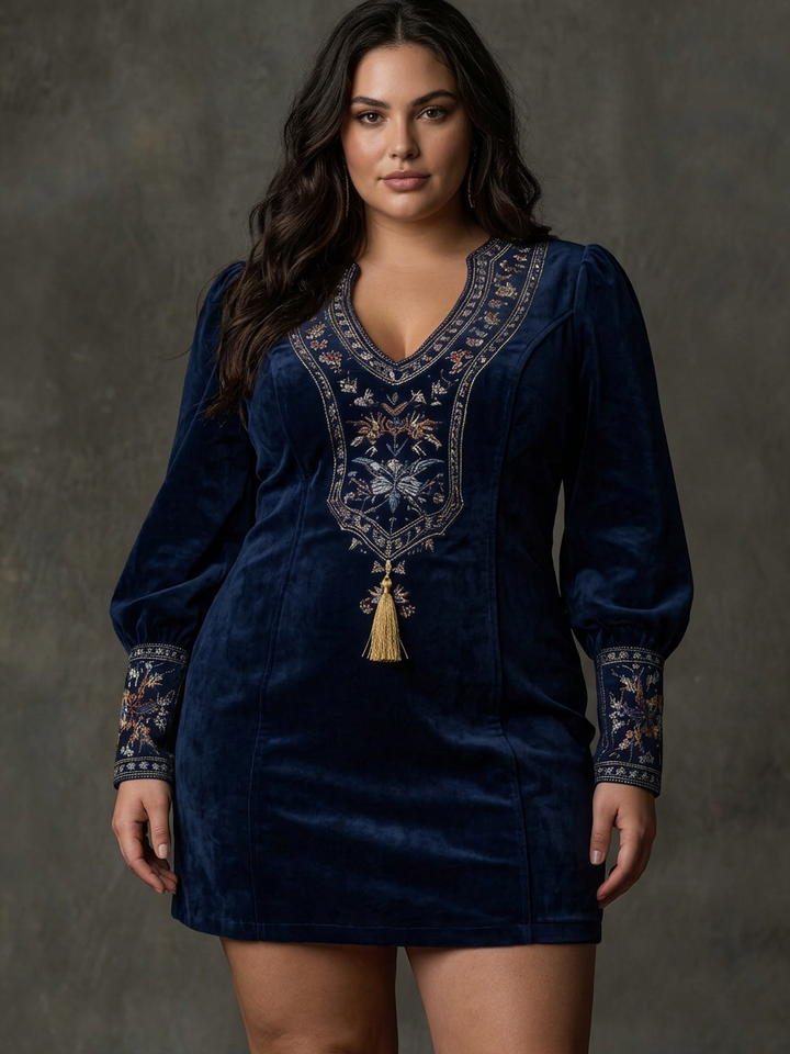 Lucienne – Suede-Effect Short Dress