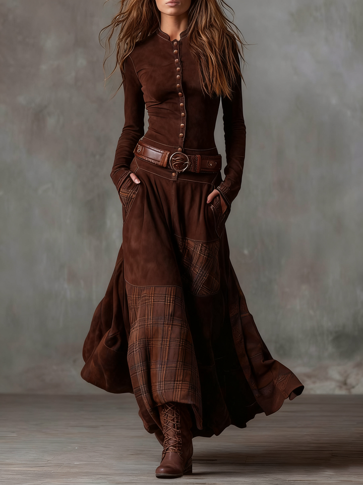 Cleo | Suede Dress with Belt