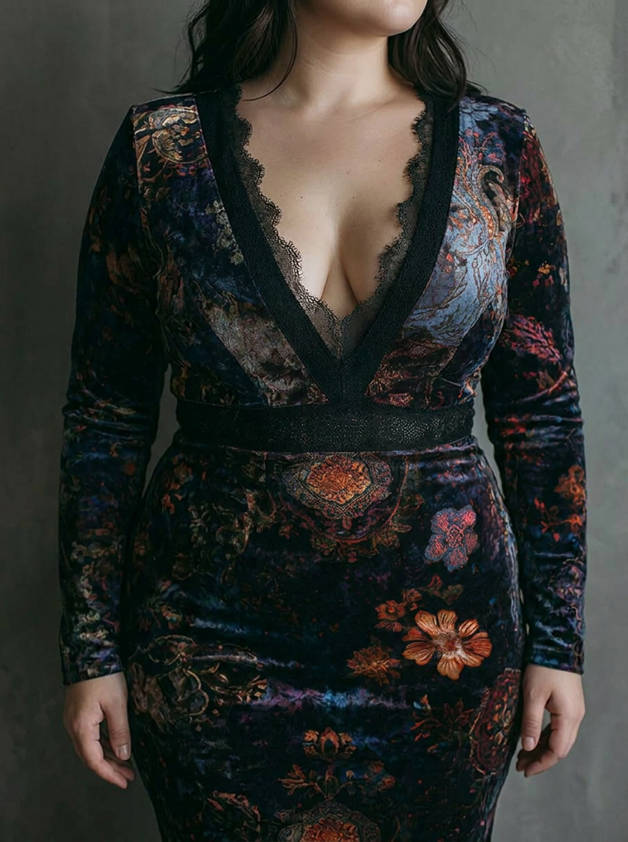 Nadia – Velvet Floral Mini Dress