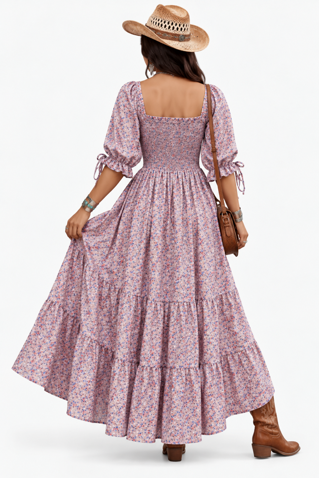 Zaina - Prairie Bloom Smocked Maxi Dress
