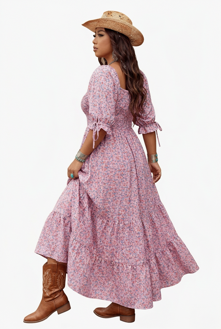 Zaina - Prairie Bloom Smocked Maxi Dress