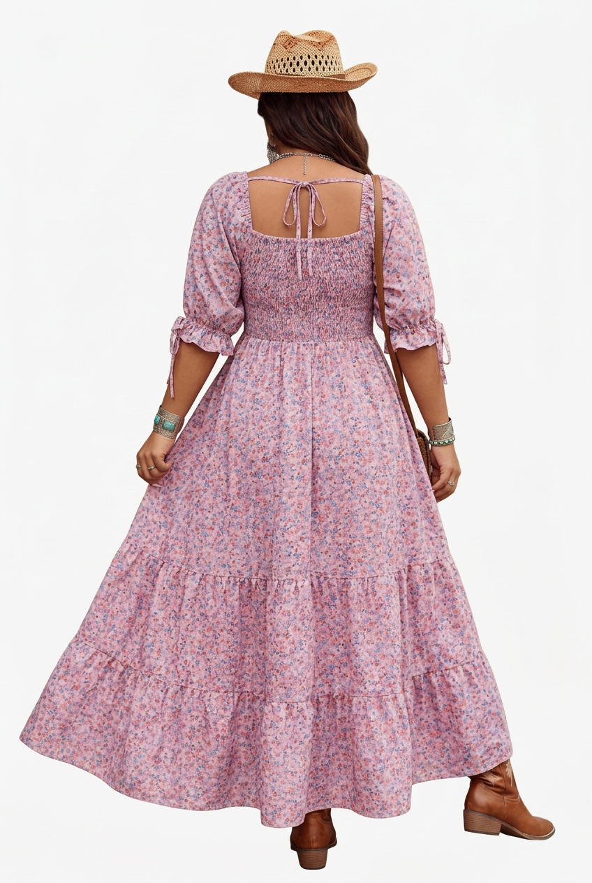 Zaina - Prairie Bloom Smocked Maxi Dress