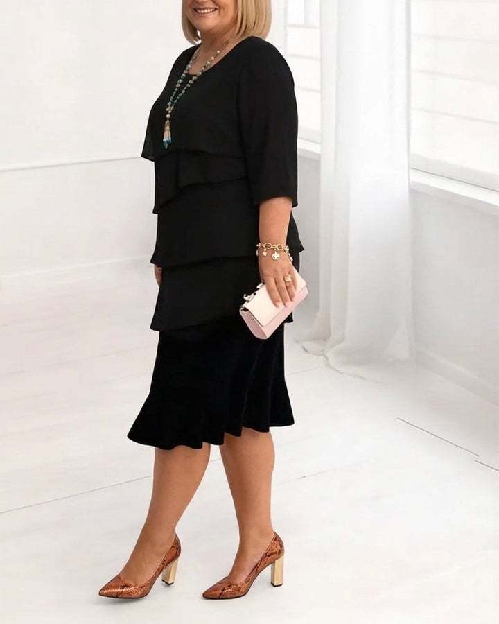 Frankie | Elegant Comfort Ruffle Dress