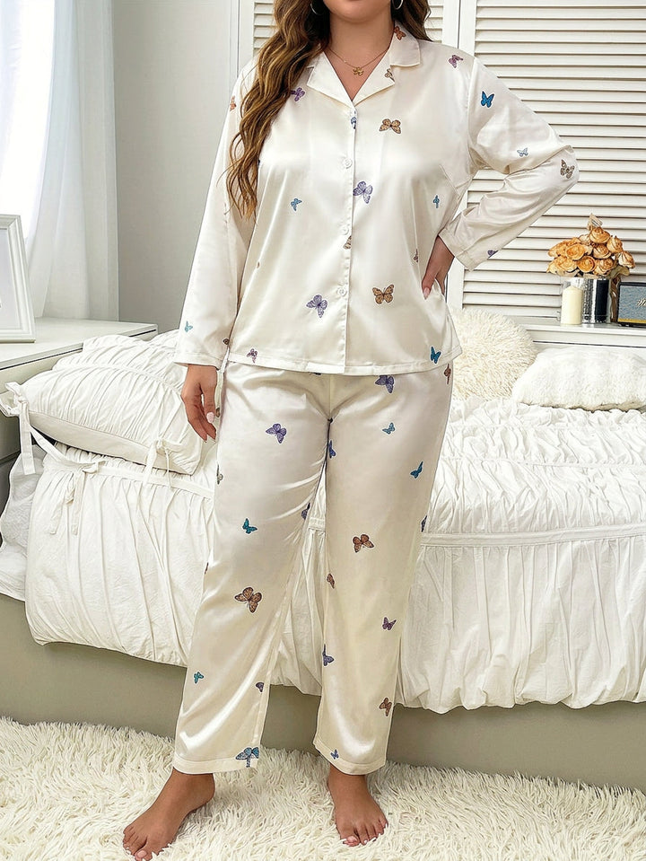Bria | Lace-Trimmed Floral Pajama Set