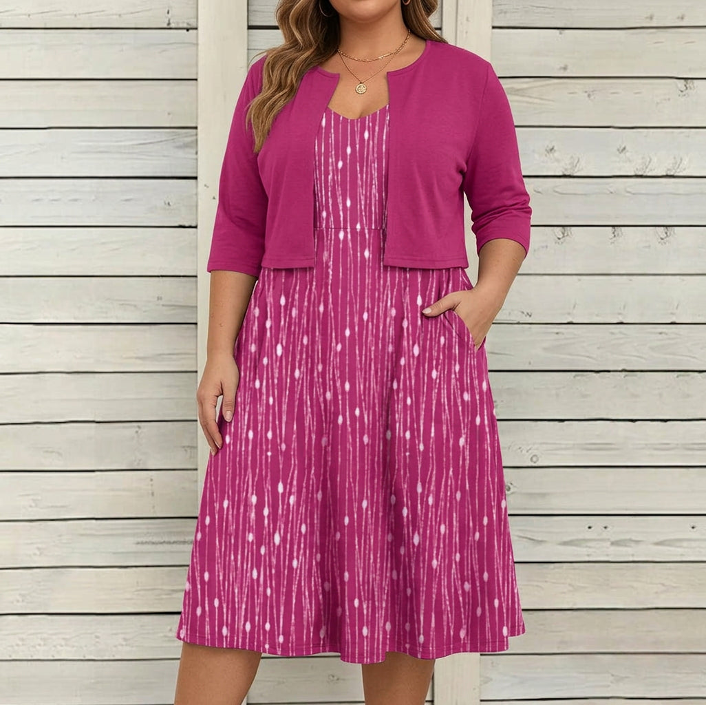 Delia - Floral Dress Two-Piece Set