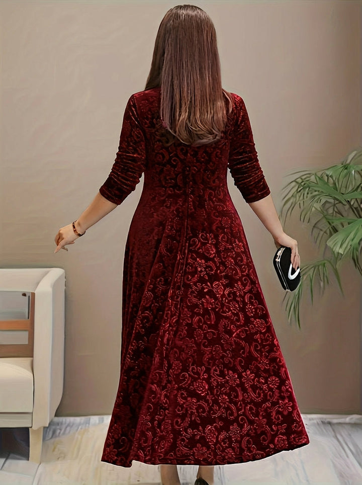 Evadne | Elegant Patterned Maxi Dress