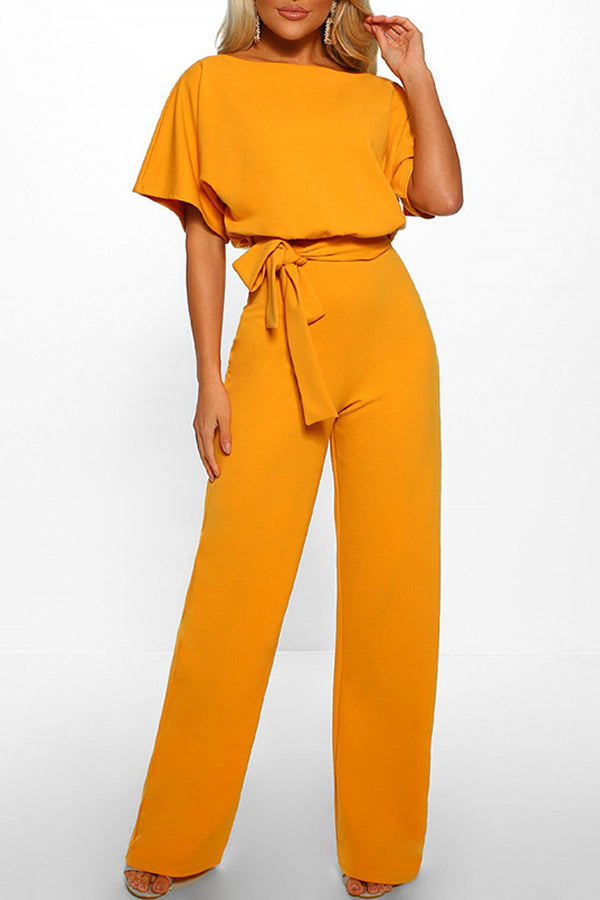 Cassia - Summer button tie short sleeved Jumpsuit