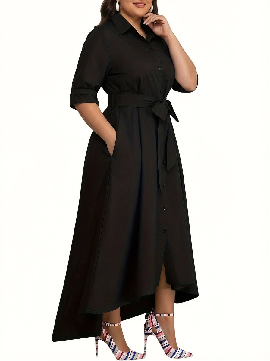Clemence | Holiday Perfect Button-Front Maxi Dress