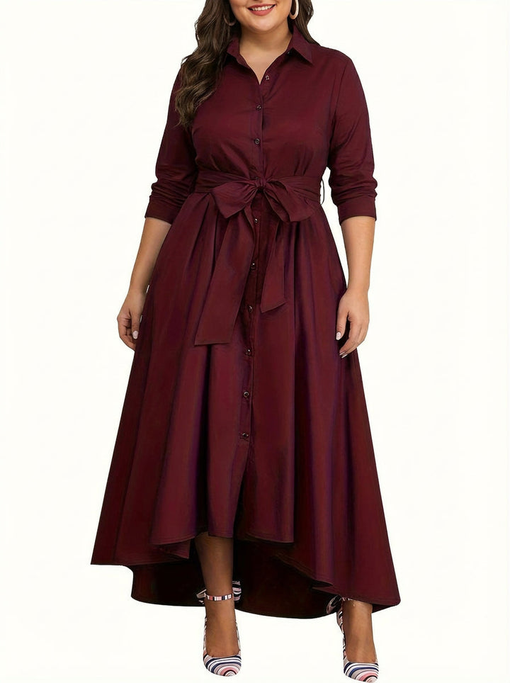 Clemence | Holiday Perfect Button-Front Maxi Dress