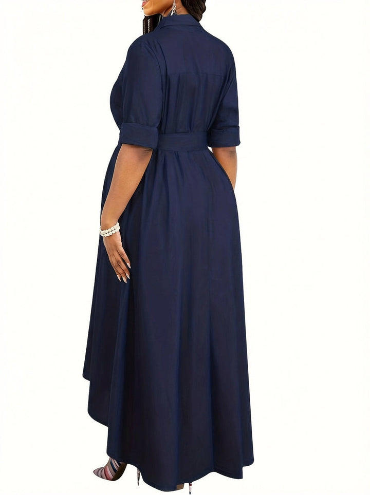 Clemence | Holiday Perfect Button-Front Maxi Dress