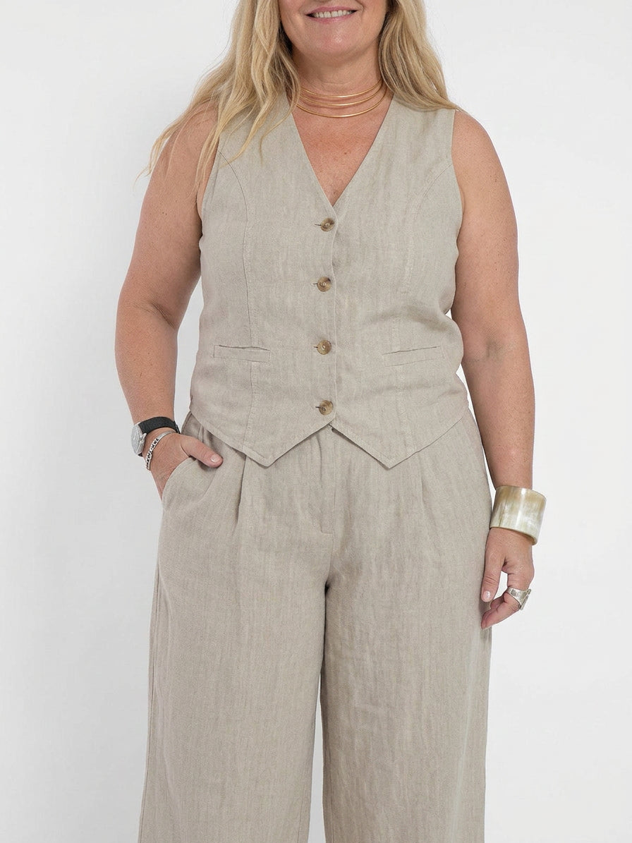 Seraphina – Co-ord Set Elegant Two-Piece With Waistcoat &amp; Pants Wide-Leg