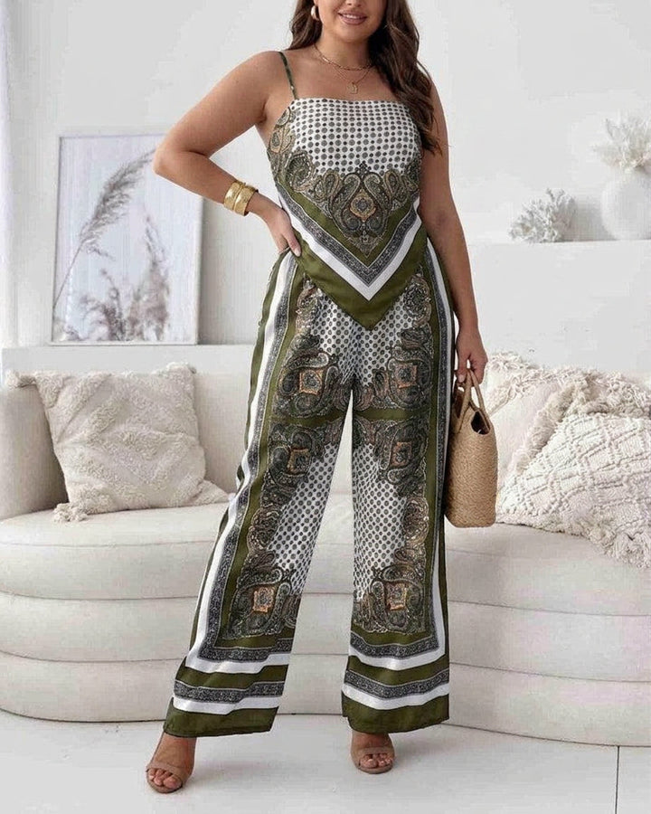 Wren | Vacation Ready Stylish Lace-Up Vest &amp; Pants Two-Piece Set Dress