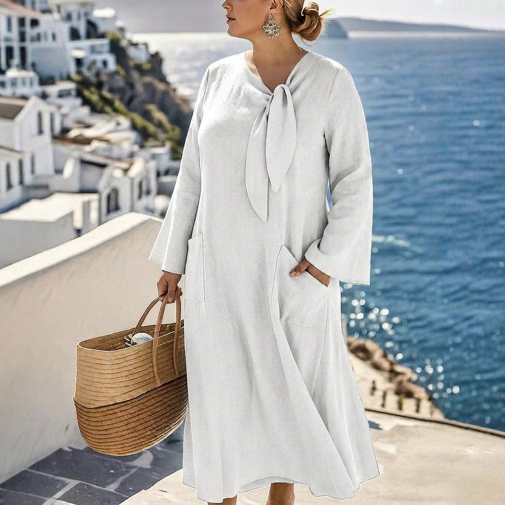 Elspeth Solid A-Line Dress: Effortless Casual Elegance