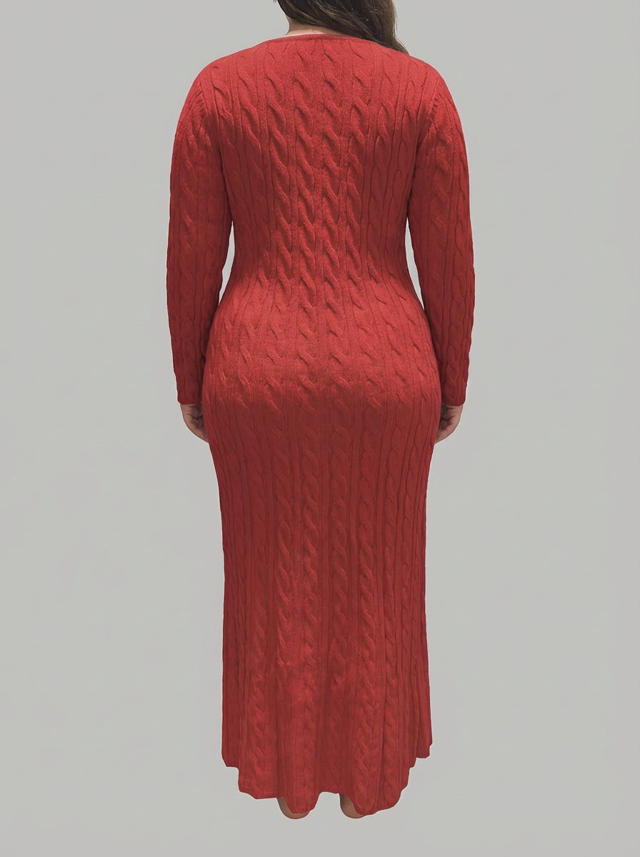 Mei | Cozy Cable-Knit Maxi Dress