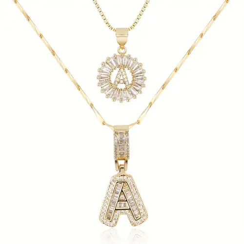 Amaya letter initial necklace set | Gold