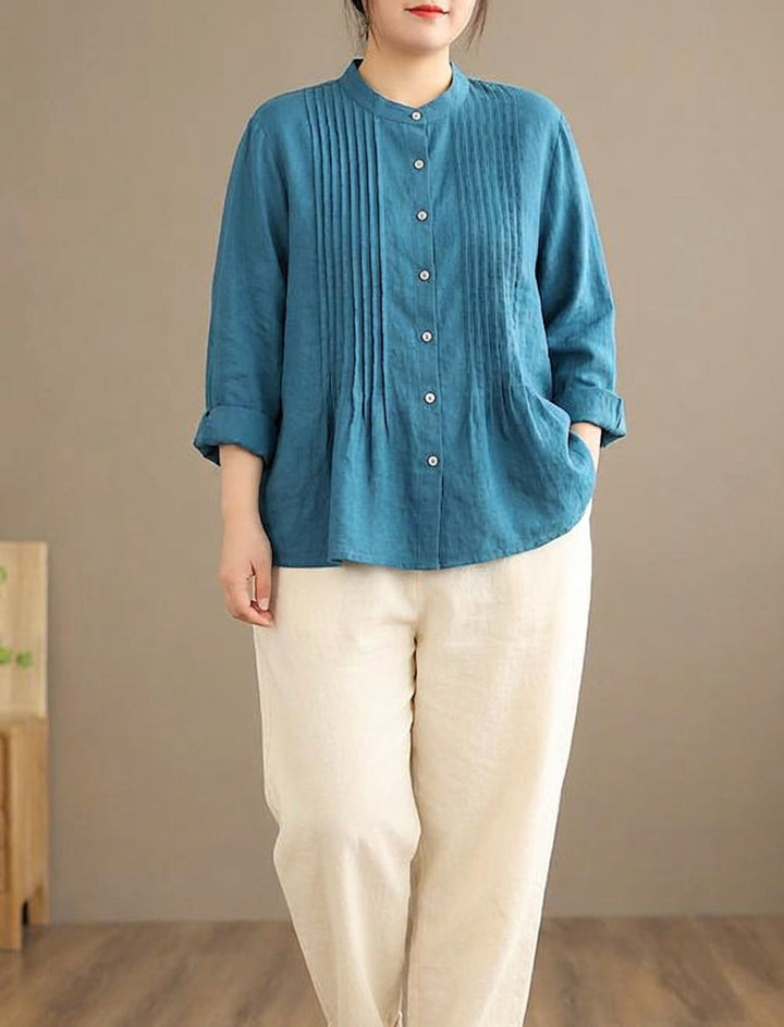 Cosima - Organic White Linen Shirt Tunics Women Ramie Blouse