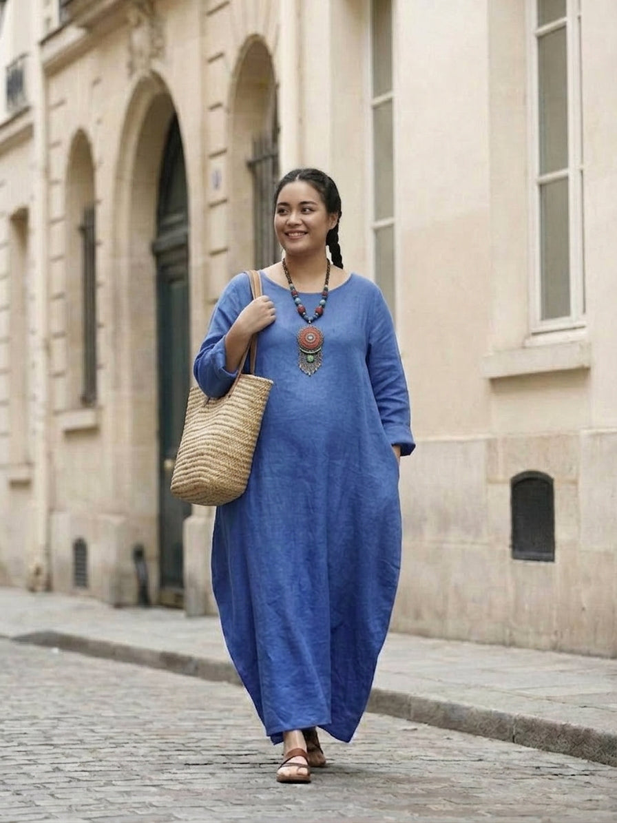 Women's Maxi Dress with Long Sleeves