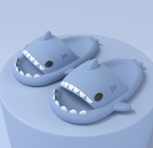 Cartoon Shark Slippers, Soft EVA with Thick Sole