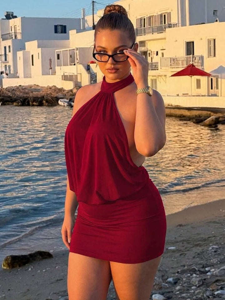 Oleander - Halter Backless Mini Dress