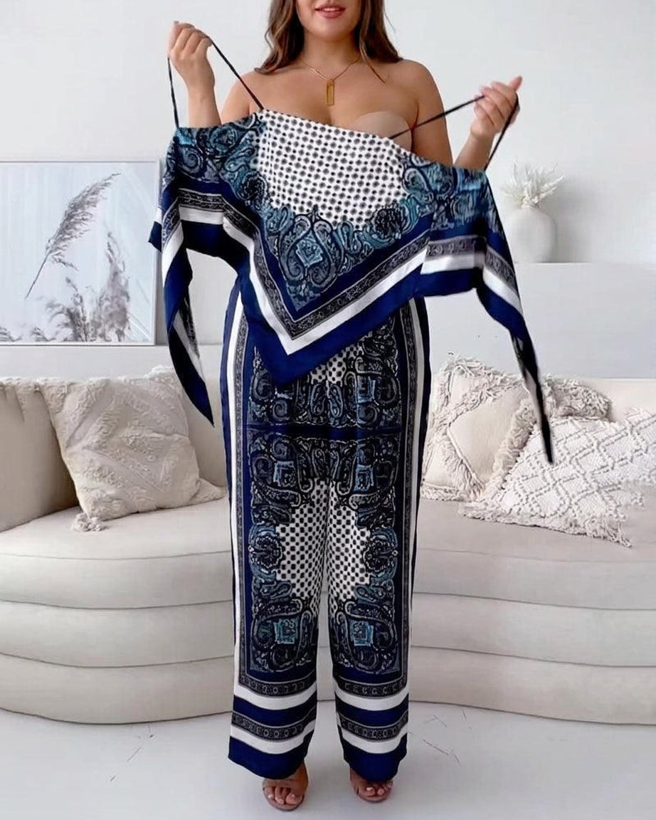 Wren | Vacation Ready Stylish Lace-Up Vest &amp; Pants Two-Piece Set Dress