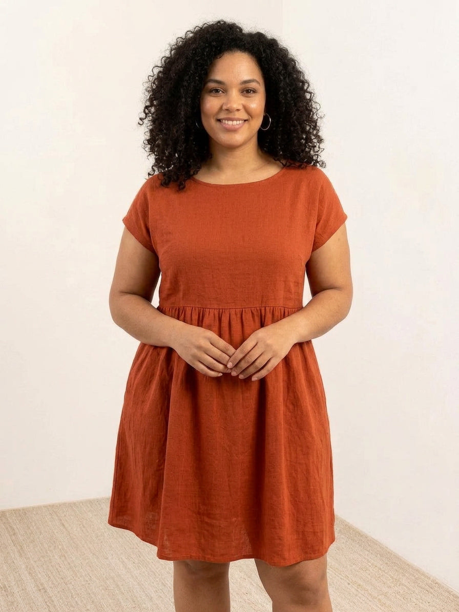 Yvaine - Capped-sleeve Midi Dress
