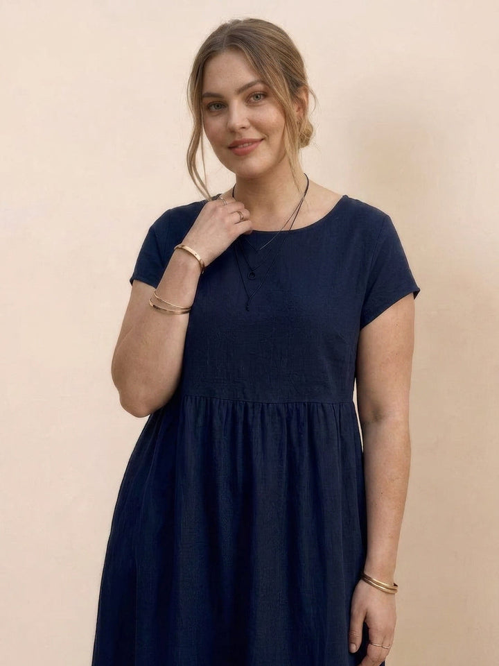 Yvaine - Capped-sleeve Midi Dress