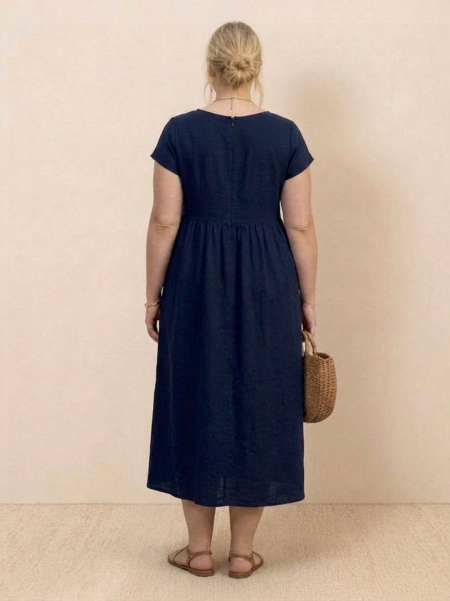 Yvaine - Capped-sleeve Midi Dress