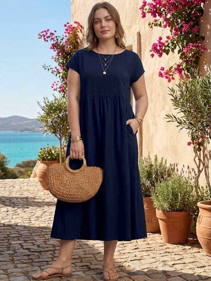 Yvaine - Capped-sleeve Midi Dress